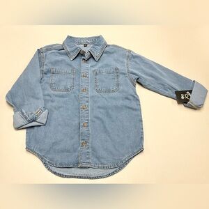 Light Blue Denim Button-Up Shirt